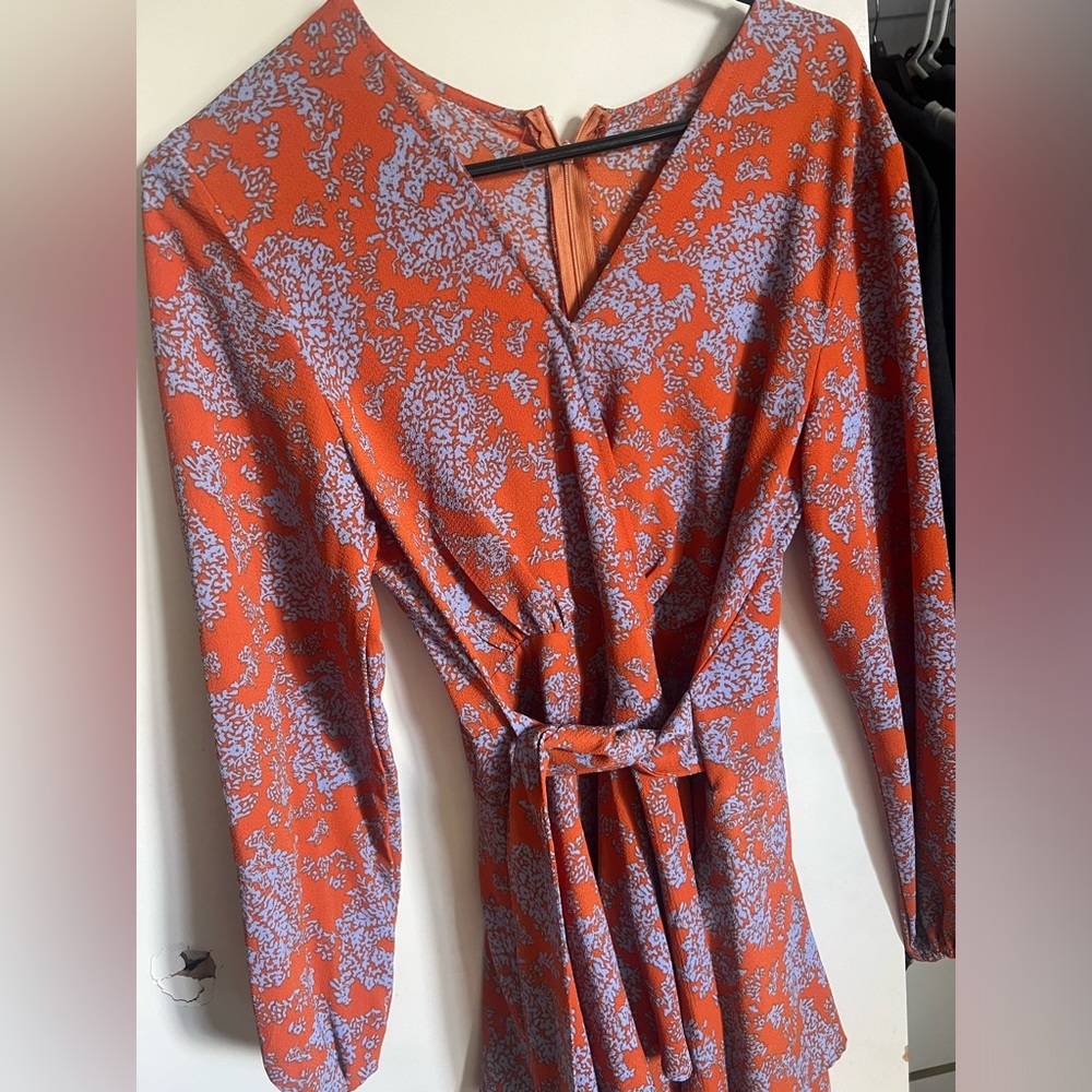 long sleeve romper with tie waist